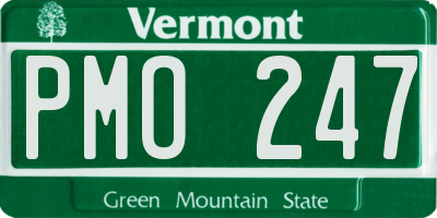 VT license plate PMO247