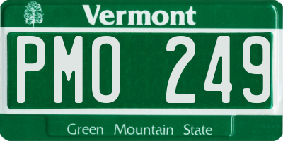 VT license plate PMO249