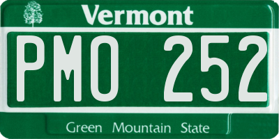 VT license plate PMO252