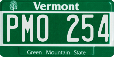 VT license plate PMO254