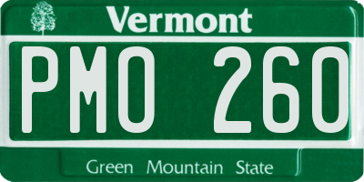 VT license plate PMO260