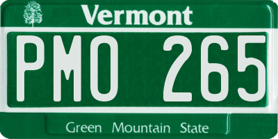 VT license plate PMO265