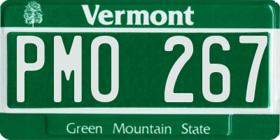 VT license plate PMO267