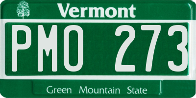 VT license plate PMO273