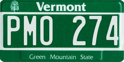 VT license plate PMO274