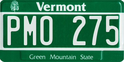 VT license plate PMO275