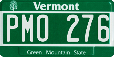 VT license plate PMO276