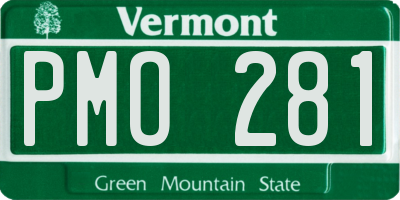 VT license plate PMO281