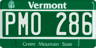 VT license plate PMO286