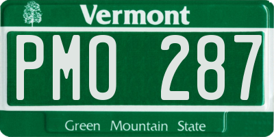VT license plate PMO287
