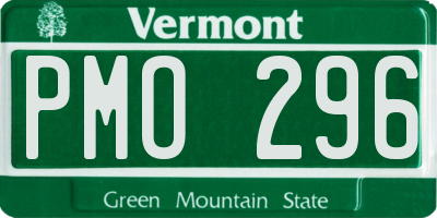 VT license plate PMO296