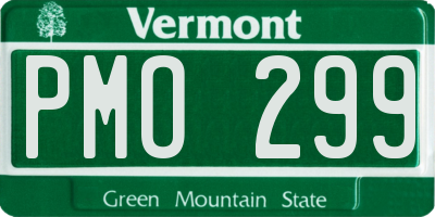 VT license plate PMO299