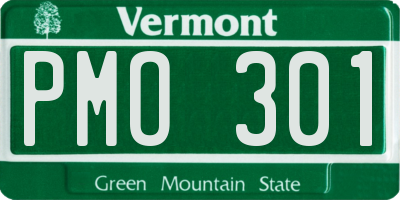 VT license plate PMO301