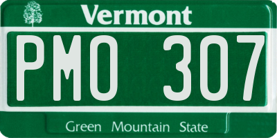 VT license plate PMO307