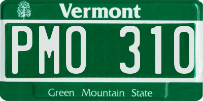 VT license plate PMO310