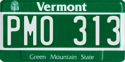 VT license plate PMO313