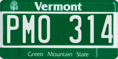 VT license plate PMO314