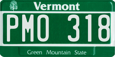 VT license plate PMO318