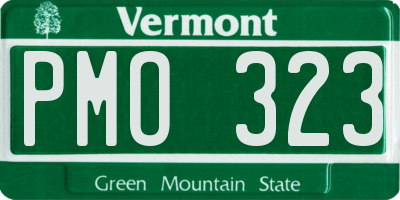 VT license plate PMO323