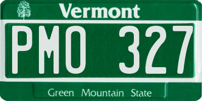 VT license plate PMO327