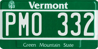 VT license plate PMO332