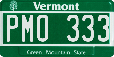 VT license plate PMO333