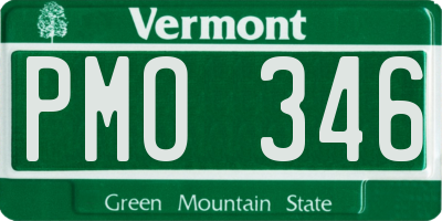 VT license plate PMO346