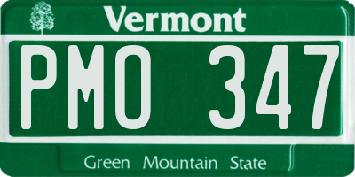 VT license plate PMO347