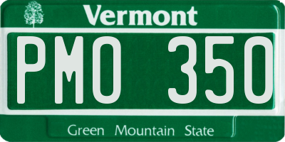 VT license plate PMO350