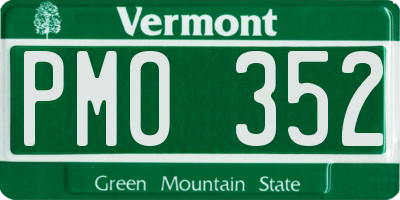 VT license plate PMO352