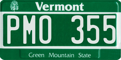 VT license plate PMO355