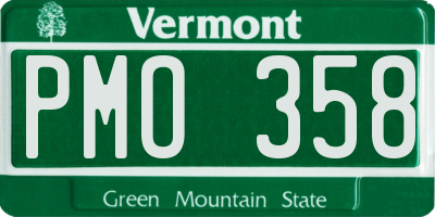 VT license plate PMO358
