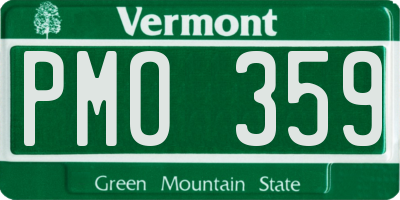 VT license plate PMO359