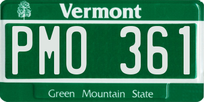 VT license plate PMO361