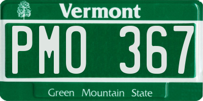 VT license plate PMO367