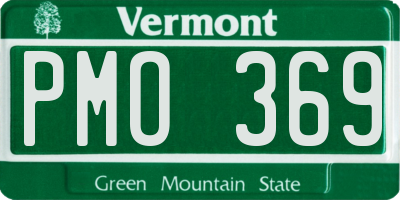 VT license plate PMO369