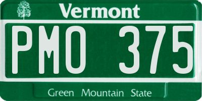 VT license plate PMO375