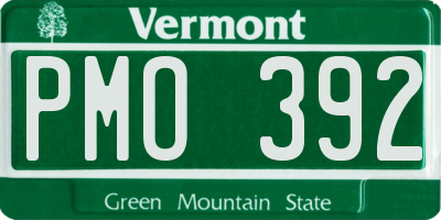 VT license plate PMO392