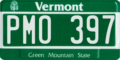 VT license plate PMO397