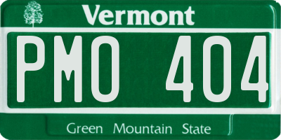VT license plate PMO404