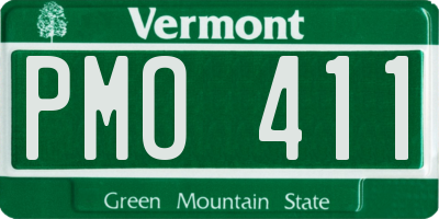 VT license plate PMO411