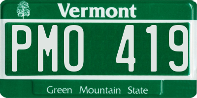 VT license plate PMO419