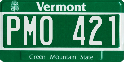 VT license plate PMO421