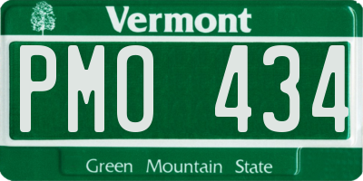 VT license plate PMO434