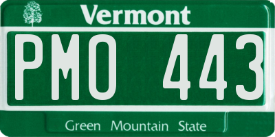 VT license plate PMO443