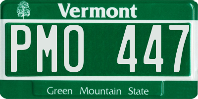 VT license plate PMO447
