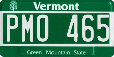 VT license plate PMO465