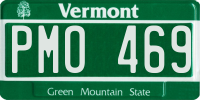 VT license plate PMO469