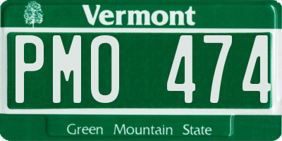 VT license plate PMO474