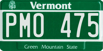 VT license plate PMO475
